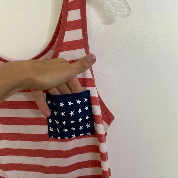 USA Patriotic Red White & Blue 4th Of July Tank Top Summer Woman’s Small - Picture 3 of 4